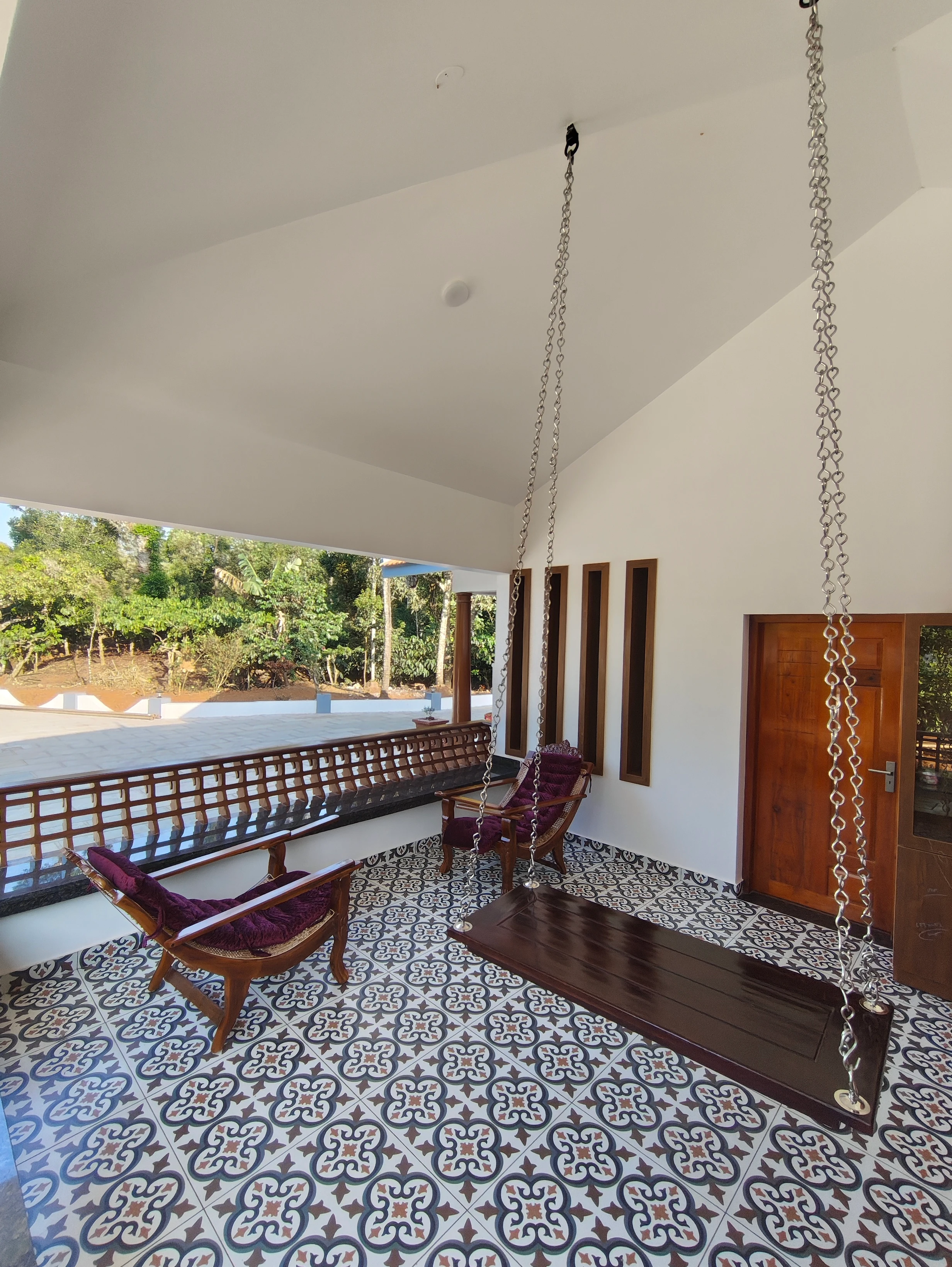 Beautiful veranda at Sistla Homestay overlooking nature
